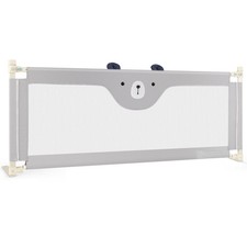 77" Bed Rails for Toddlers Vertical Lifting Baby Bedrail Guard with Lock Grey