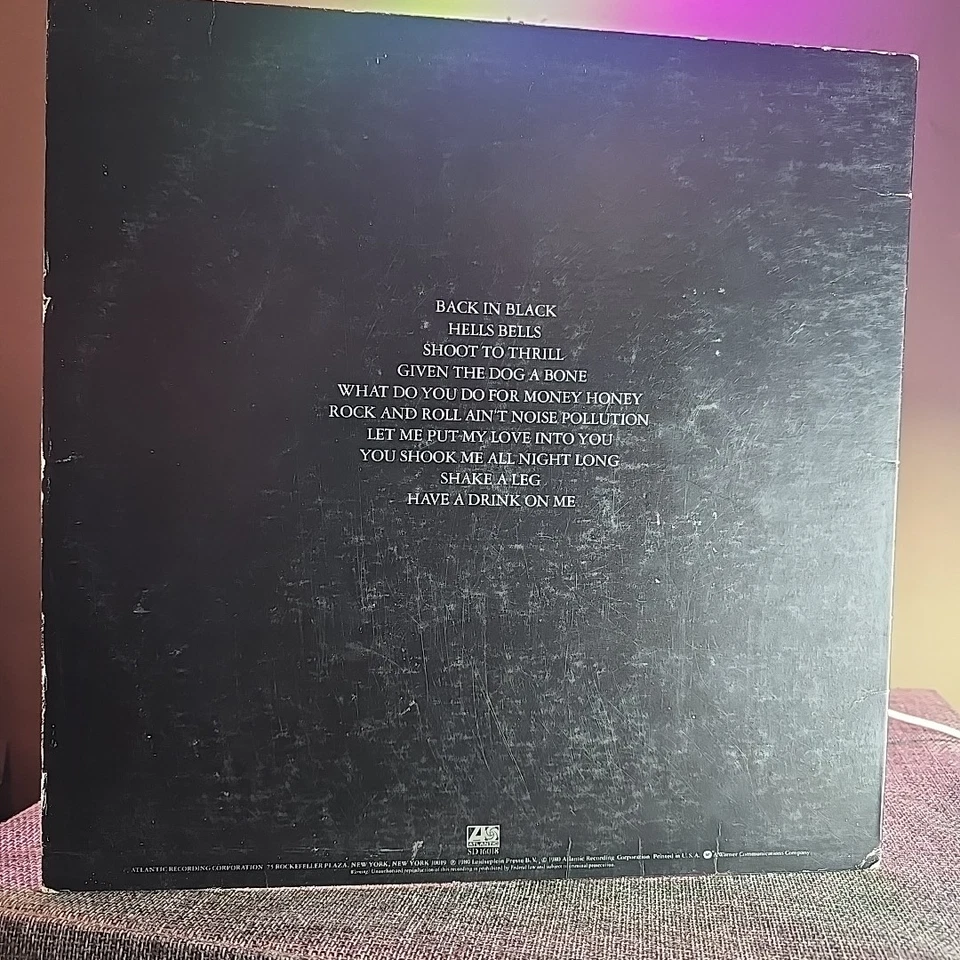 AC/DC–Back In Black–1980 Atlantic–SD 16018 Vinyl Record LP MASTERDISK RL - Image 2 of 4