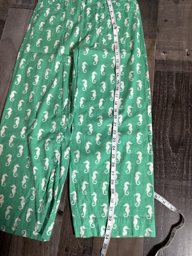 Maeve Colette Seahorse Print Wide Leg Coastal Resort Beachy Linen Blend 27P - Bild 2 von 9