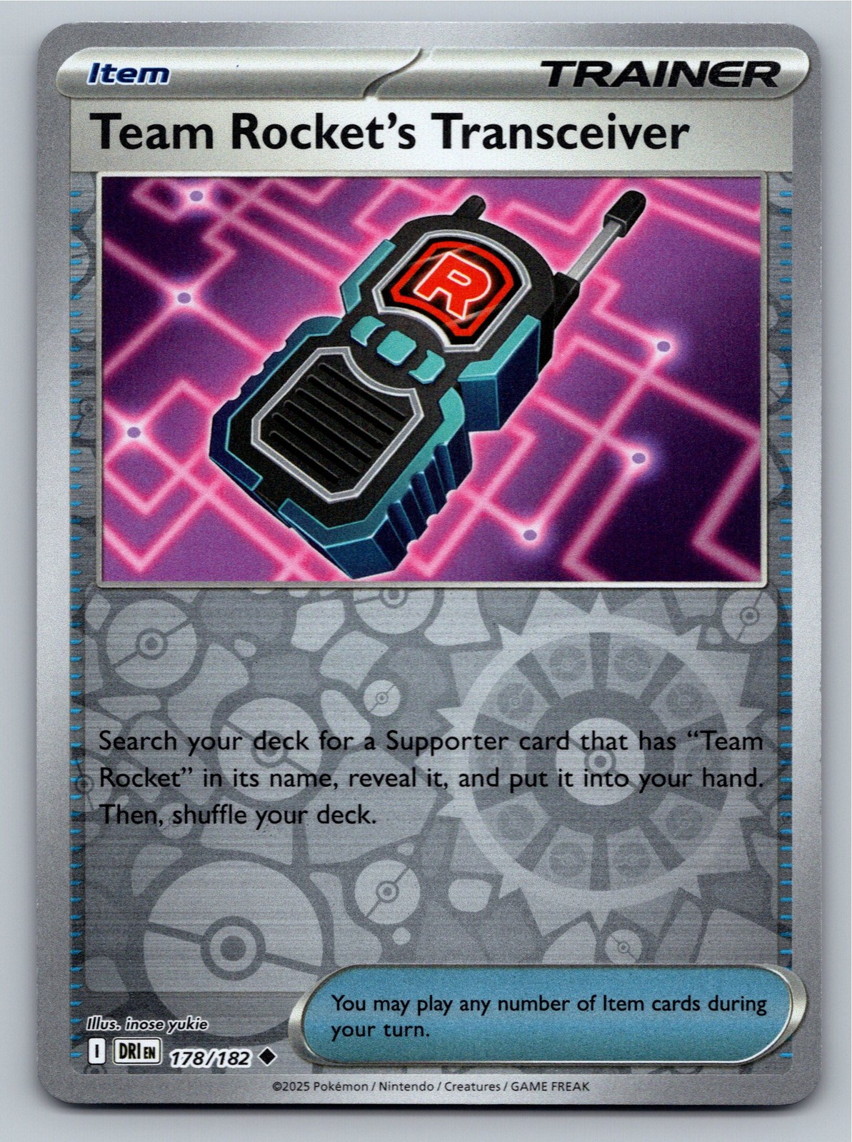 Destined Rivals - NM - Team Rocket's Transceiver 178/182 Reverse Holo US S