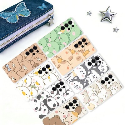 Cover For Samsung Galaxy S26 S25 S24 S23 A36 A35 Kawaii Animal Rubber Phone Case