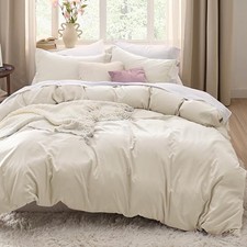 Oat Milk Duvet Cover Queen Size Queen (90" x 90") 02 - Oat Milk (No Comforter)