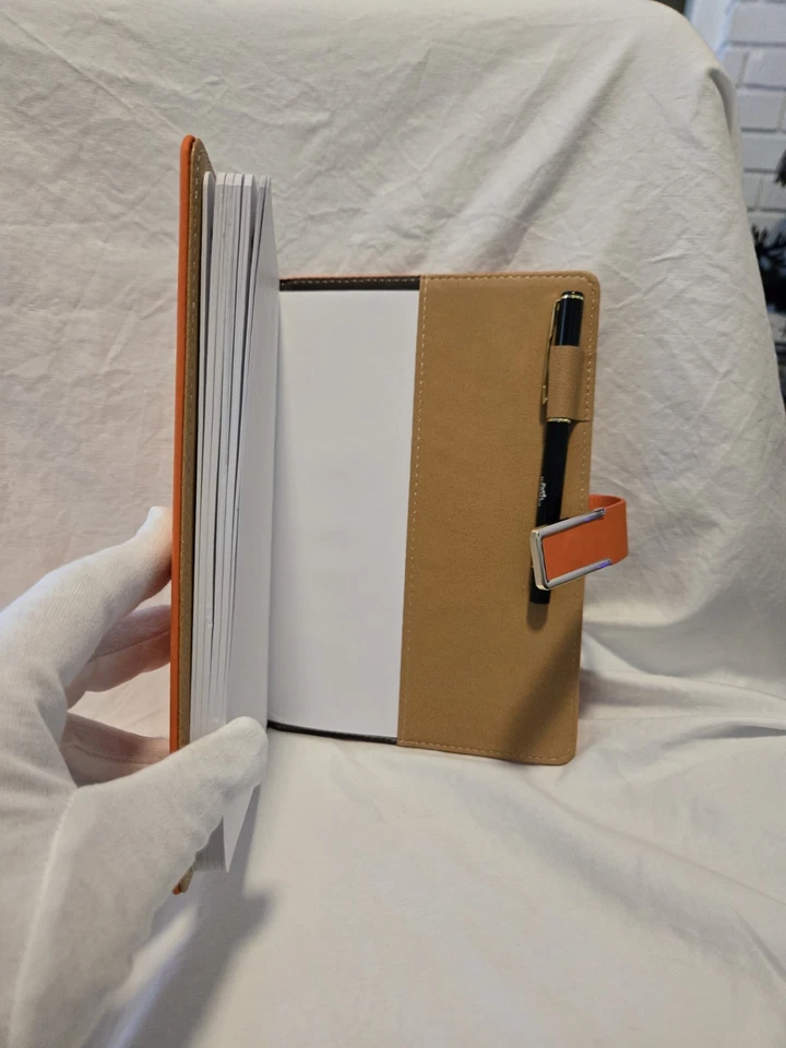 Cuaderno Hermès VIP naranja con bolígrafo - Cierre magnético - Cubierta reutilizable - Nuevo Foto 3 de 4