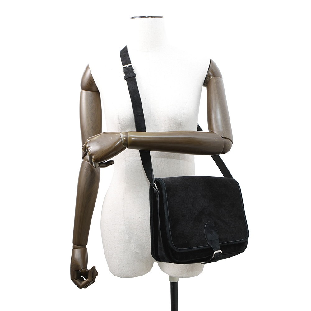 Borsa messenger SAINT LAURENT PARIS logo velluto pelle nero 688253