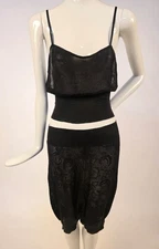 MUSEUM WORTHY UNWORN 1920’S SILK KNIT LINGERIE CAMISOLE SET W LACE WEAVE