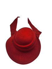 Vintage Betmar New York Women's 100 Wool Retro Cloche Brim Bow Hat Red OS NWOT