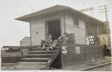 Southern Pacific Railroad Jamesan Depot CA Advertising Signs Tiny Vintage Photos