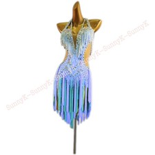 jz Handmade Women Samba Ballroom Swing Salsa Rumba Latin Dance Dress RHYTHM