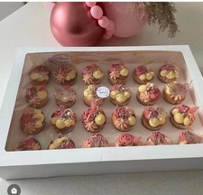 24 Cupcake Boxes with window, white, Large box, no need to assemble, pop uo box