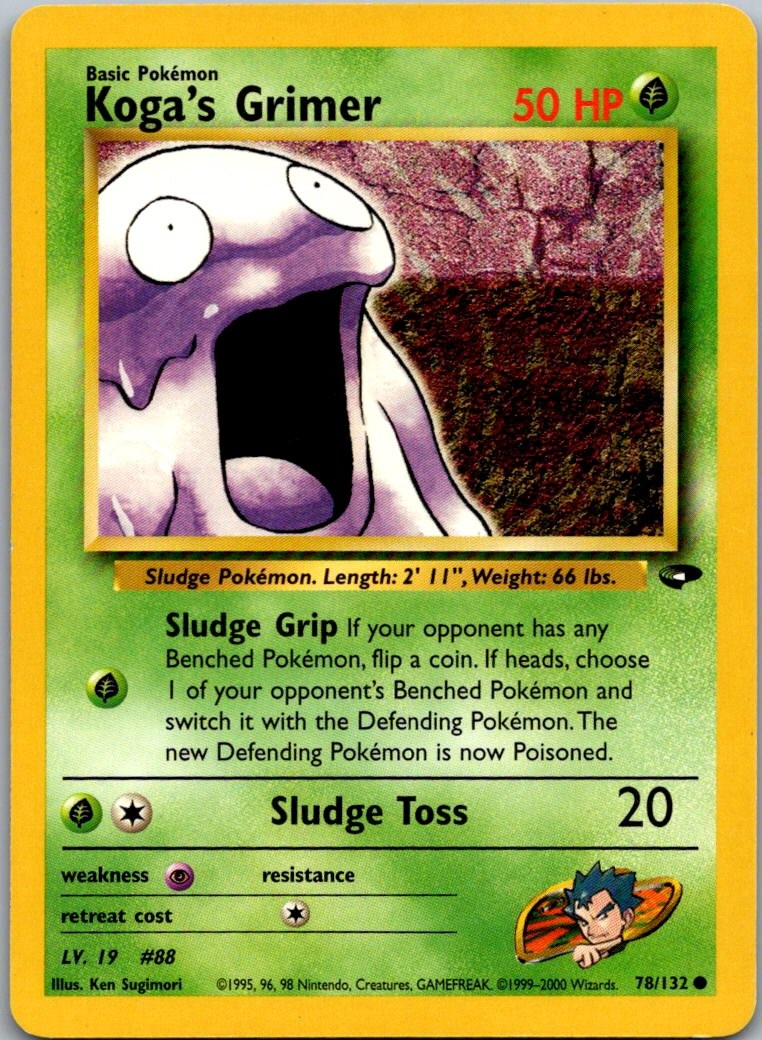 Koga's Grimer 78/132 Common Gym Challenge Pokemon Unlimited Near Mint