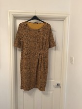 Woman’s Leopard Print Mustard And Black Dress Size 16