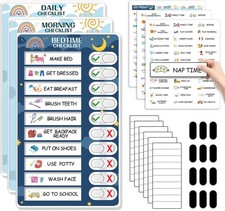 Customizable Routine Chart for Kids - Portable Magnetic Daily Schedule Board