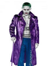 JARED LETO SUICIDE SQUAD JOKER CROCODILE LEATHER COAT HALLOWEEN COSTUME (LARGE)