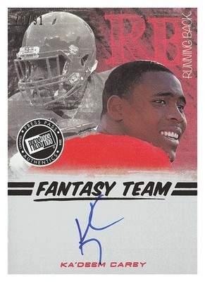 Ka'Deem Carey 2014 Press Pass Gameday Gallery Fantasy Team Gold AU FTKC 78/91