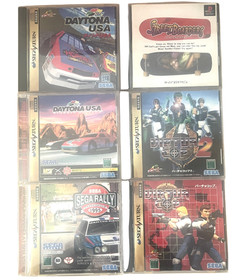 SEGA Saturn White Console HST-0014 Boxed Set w/2 Controllers & 6 Games Import JP