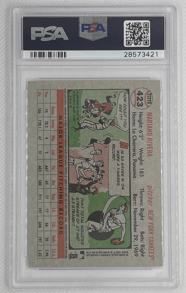 2005 Topps Heritage Mariano Rivera #423 Short Print PSA 10 Gem Mint 🌶️🥵 - Image 3 of 3