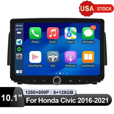 Plug & Play 10.1'' Android 13 Qualcomm Car Radio with Knob For Honda Civic 2016+