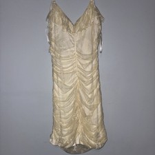 Windsor Cream Lave Overlay Mini Dress With A Ruffle Bodice Size M