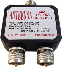 TW-16A Duplexer SO-239-PL-259 VHF 1.3-170Mhz /Pl-259 Uhf 350-540Mhz 