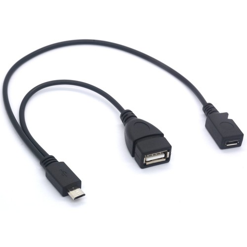 HTGuoji Micro USB Male to Micro USB Female and USB 2.0 Female Y Splitter Cable - Picture 4 of 5