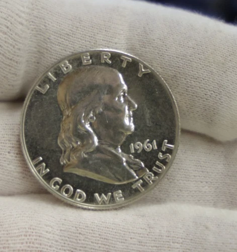 1961 US Franklin 50C Proof Nice Coin.