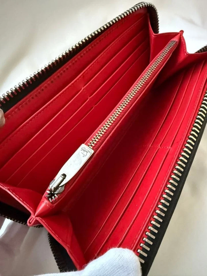 Christian Louboutin Auth Bifold Long Wallet Spike Studs Leather w/ All in photo - Image 4 of 4