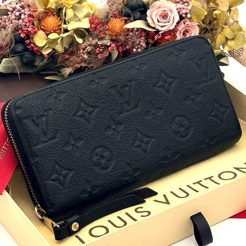 Louis Vuitton Monogram Empreinte Zippy Wallet Long Wallet Black M61864 TN3175