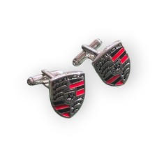 Porsche Metal Pair of Cufflinks Silver Formal Wedding Gift 1cm x 2cm without Box