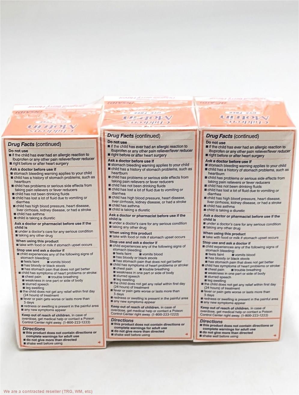 3 PACK!!! Motrin Children's Pain Reliever/Fever Reducer (Dye-Free) EXP: 06/2028