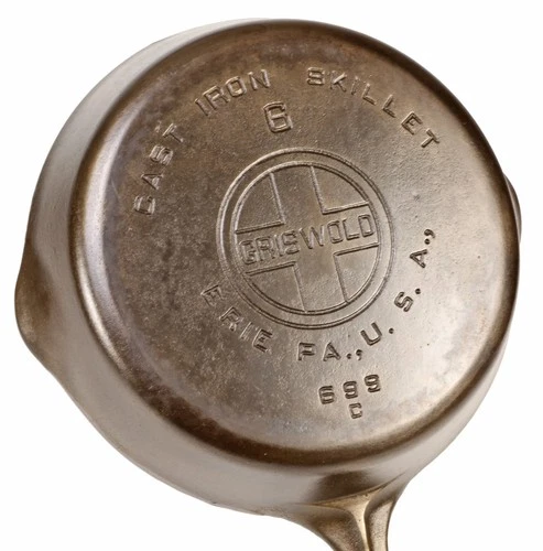 Vintage Griswold Large Block Logo No 6 (699C) Cast Iron Skillet Restored Cond