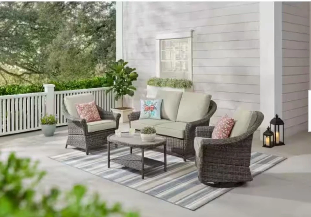 hampton bay outdoor loveseat wicker