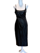 Wild Fable Faux Leather Slip Dress Black Spaghettti Straps size S NWT
