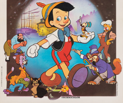 Affiche originale, Pinocchio, Walt Disney, dessin animé, conte, enfants, fée, 1980 - Photo 3/6