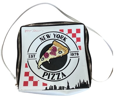 BETSEY JOHNSON New York Pizza Box Crossbody Shoulder Bag Square Purse  Kitsch
