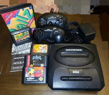SEGA Genesis II 16MB Home Console - Black/ Games Lot