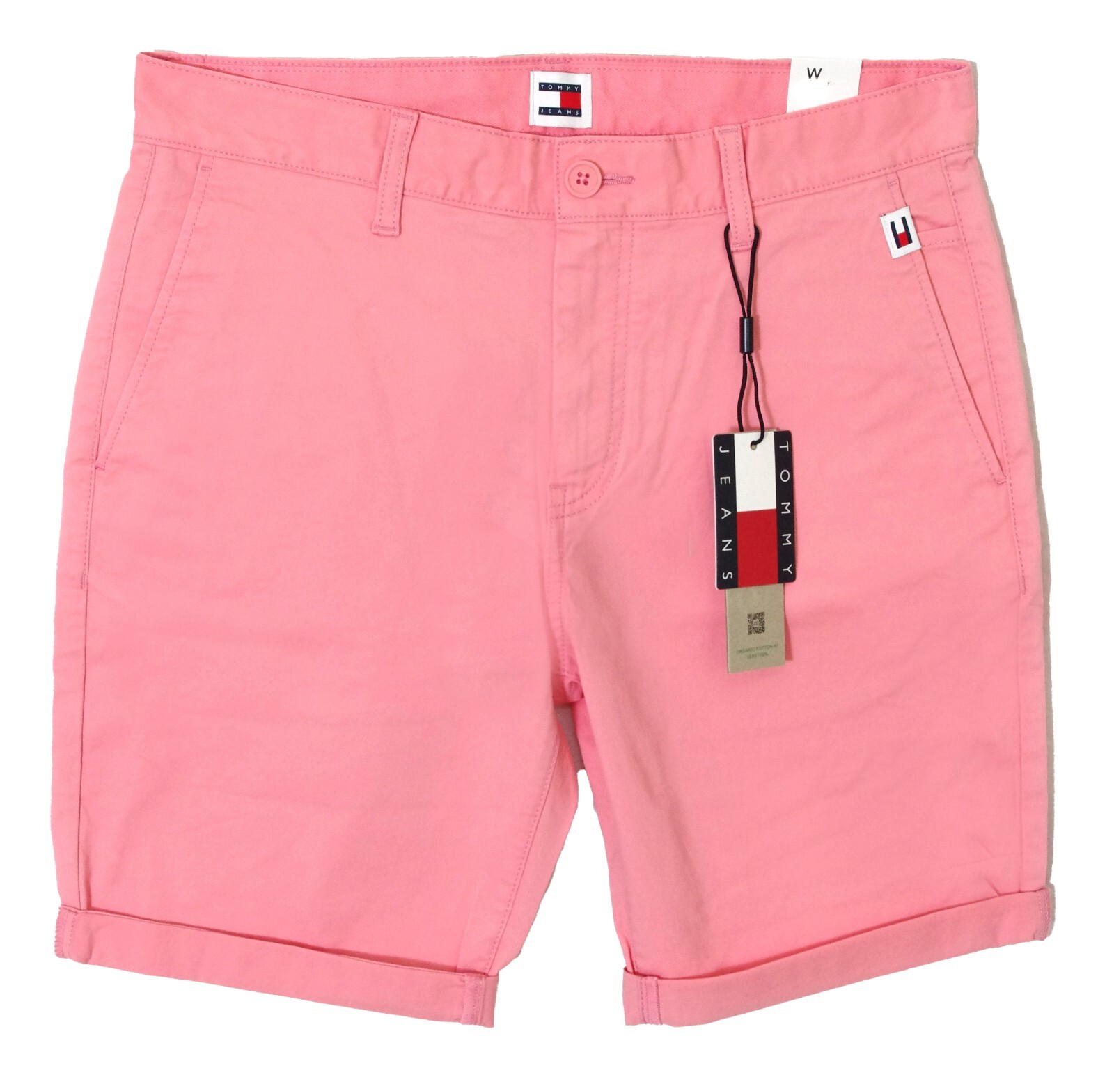 TOMMY JEANS bermuda rosa hombre Scanton chino corto delgado cosquilleado rosa