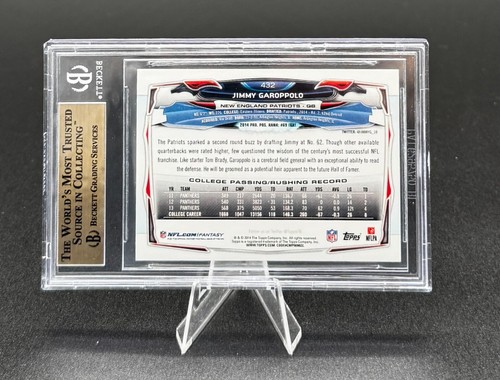 2014 Topps Jimmy Garoppolo #432A #432 RC Rookie Patriots Graded BGS 9.5 GEM MINT - Picture 2 of 2