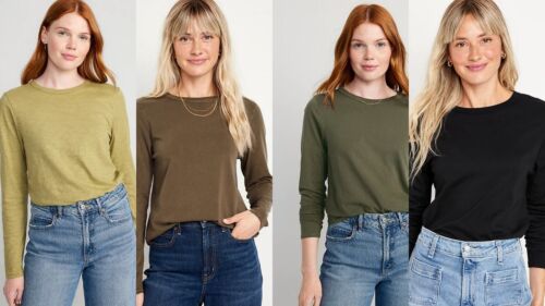 Neu mit Etikett Old Navy EveryWear Langarm-T-Shirt Tee Shirt 100 % Baumwolle Damen M L - Bild 16 von 31