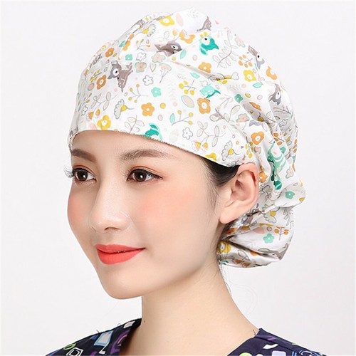 Womens/Mens Florals Printed Cap Scrub Hat/Cap Head Wear Adjustable Accessories - Picture 207 of 660