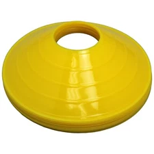 (12) Bright Soccer Field Marking Coaching Yellow Disc Cones Sports Training