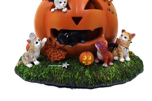 Bradford Exchange Purr-Fectly Mischievous Halloween Tree Cat Kittens Lighted - Picture 4 of 6