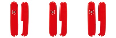 Pre-Owned Lot of 3 Kits Victorinox 91mm HANDLES 2 Piece KIT in RED