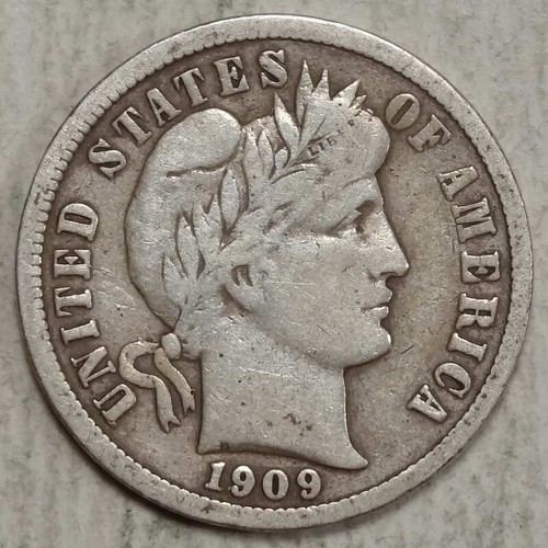 1909-D Barber Dime, fein, besseres Datum 0604-17