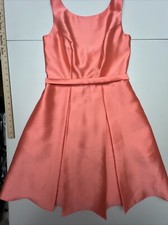 David’s Bridal Dress Women’s Size 4 Sleeveless Knee Length Belted Salmon
