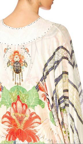 new CAMILLA MS MAIKO SILK CRYSTALS LONG CAPE one size . - Picture 8 of 12