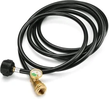 12 FT Propane Extension Hose with Gauge, Leak Detector Replacement Propane Hose