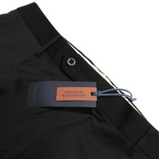 Zanella NWT Neal Wool Blend Flat Front Dress Pants Size 32 US In Solid Black