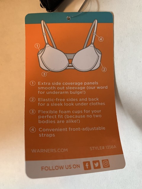 Warner's No Side Effects Underwire Contour Bra - Extra Side Coverage, Front Adjustable Straps - View #7