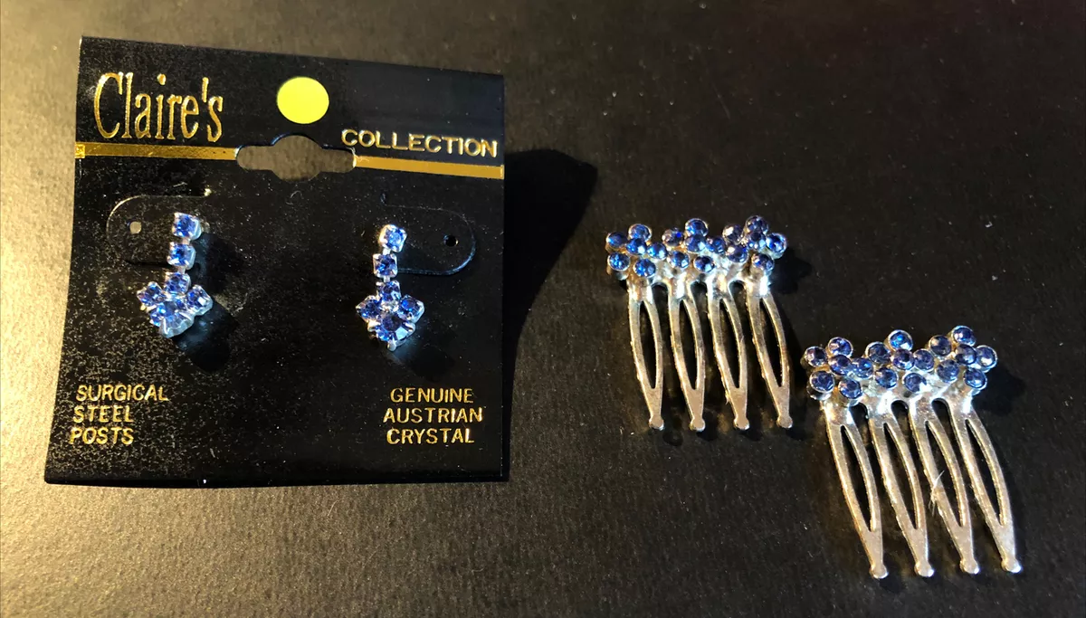 Claire s Formal Earrings Royal Blue Teardrop Prom Dangle Jewelry Hair Clips