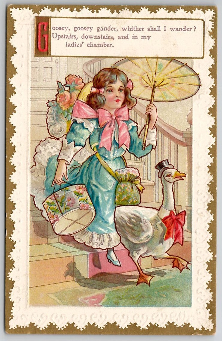 Nursery Rhyme Goosey Goosey Gander Postcard Y21 | eBay